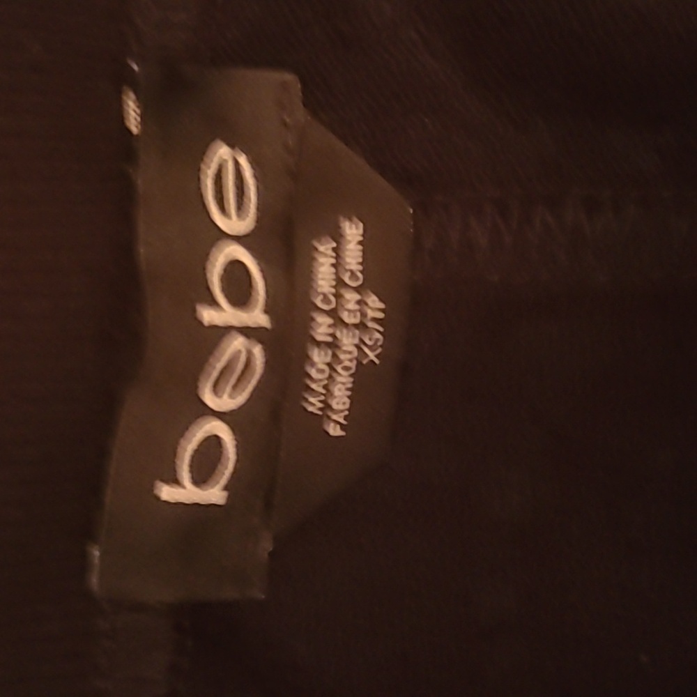 Bebe Black Drawstring Sweatpants With Gold Rhinst… - image 3